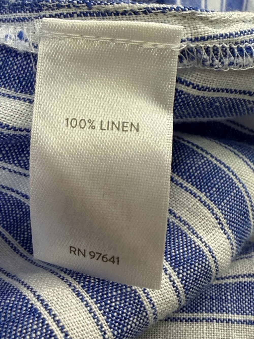 J. Jill Blue and White Striped Linen Button-Front Shirt - Picture 16 of 16